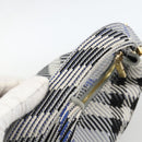 BURBERRY Nova Check Hand Bag Canvas Light Blue Gold Auth LNZ422SAM-8
