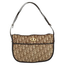 Christian Dior Trotter Canvas Shoulder Bag Beige Gold Auth LNZ423-2