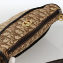 Christian Dior Trotter Canvas Shoulder Bag Beige Gold Auth LNZ423-6