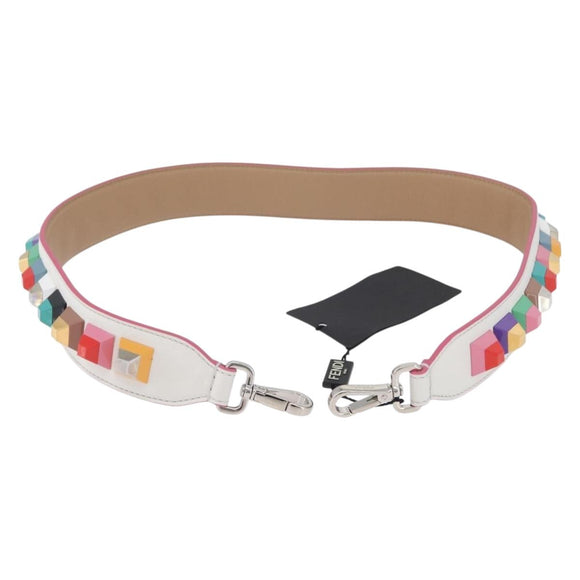 FENDI Shoulder Strap Leather Multicolor Auth LNZ424