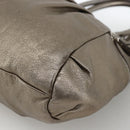 Salvatore Ferragamo Gancini Hand Bag Leather White Silver Auth LNZ426-9