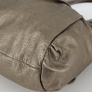 Salvatore Ferragamo Gancini Hand Bag Leather White Silver Auth LNZ426-15