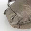 Salvatore Ferragamo Gancini Hand Bag Leather White Silver Auth LNZ426-16