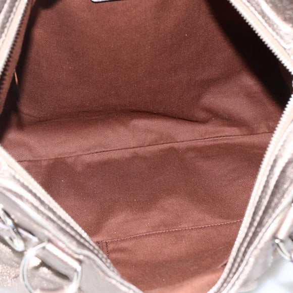 Salvatore Ferragamo Gancini Hand Bag Leather White Silver Auth LNZ426