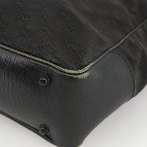 GUCCI Bamboo GG Canvas Hand Bag Black 112530 Auth LNZ427