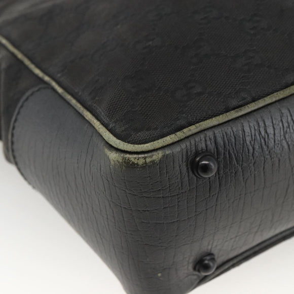 GUCCI Bamboo GG Canvas Hand Bag Black 112530 Auth LNZ427