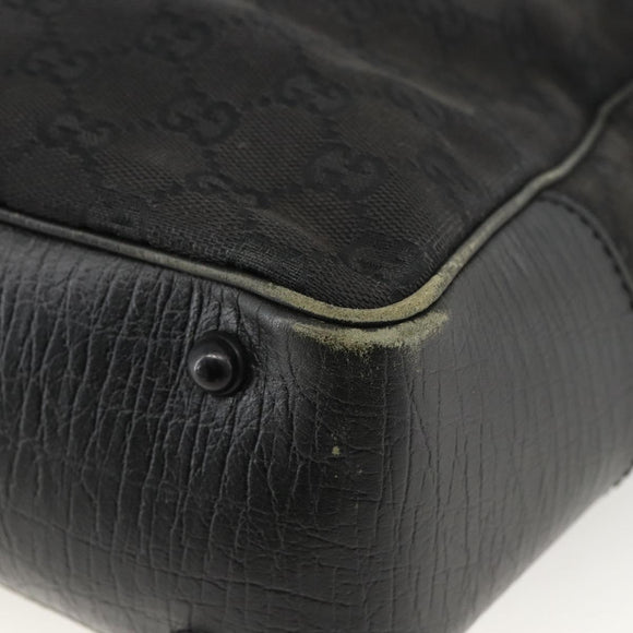 GUCCI Bamboo GG Canvas Hand Bag Black 112530 Auth LNZ427