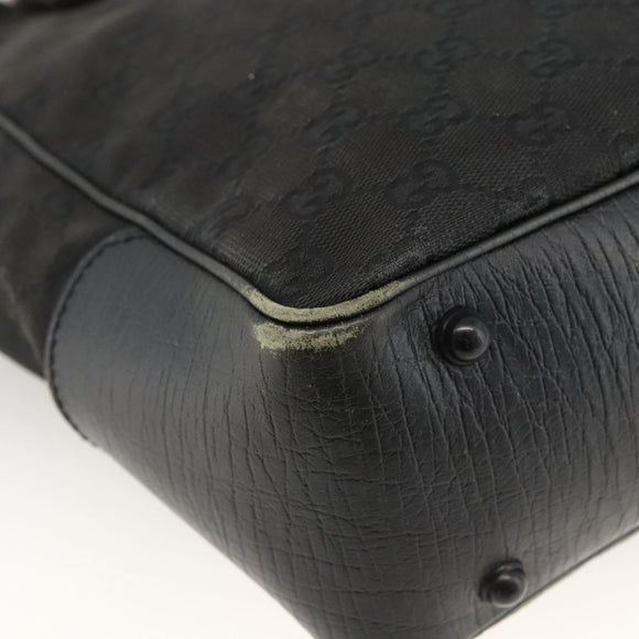 GUCCI Bamboo GG Canvas Hand Bag Black 112530 Auth LNZ427