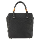 GUCCI Bamboo GG Canvas Hand Bag Black 112530 Auth LNZ427-2