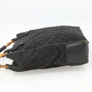 GUCCI Bamboo GG Canvas Hand Bag Black 112530 Auth LNZ427-4