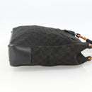 GUCCI Bamboo GG Canvas Hand Bag Black 112530 Auth LNZ427-5