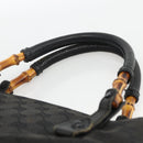 GUCCI Bamboo GG Canvas Hand Bag Black 112530 Auth LNZ427-8
