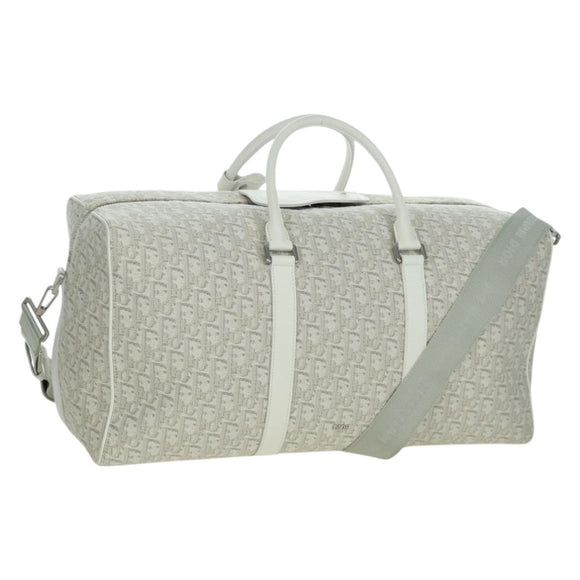 Christian Dior Trotter Canvas Boston Bag 2way White Auth LNZ433SM