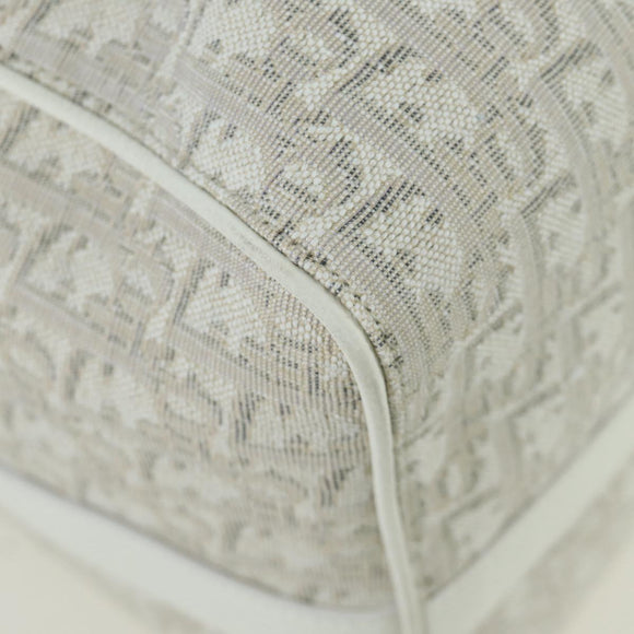 Christian Dior Trotter Canvas Boston Bag 2way White Auth LNZ433SM