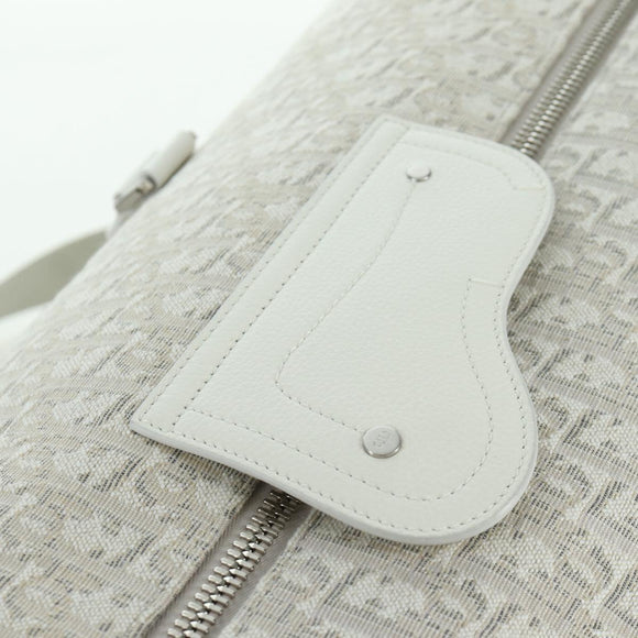 Christian Dior Trotter Canvas Boston Bag 2way White Auth LNZ433SM