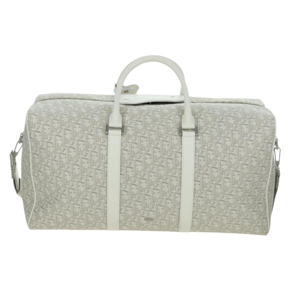 Christian Dior Trotter Canvas Boston Bag 2way White Auth LNZ433SM