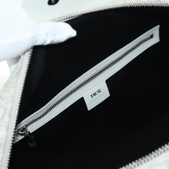 Christian Dior Trotter Canvas Boston Bag 2way White Auth LNZ433SM