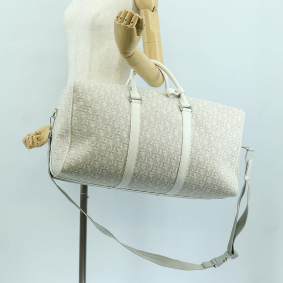 Christian Dior Trotter Canvas Boston Bag 2way White Auth LNZ433SM