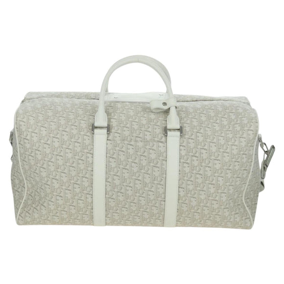 Christian Dior Trotter Canvas Boston Bag 2way White Auth LNZ433SM