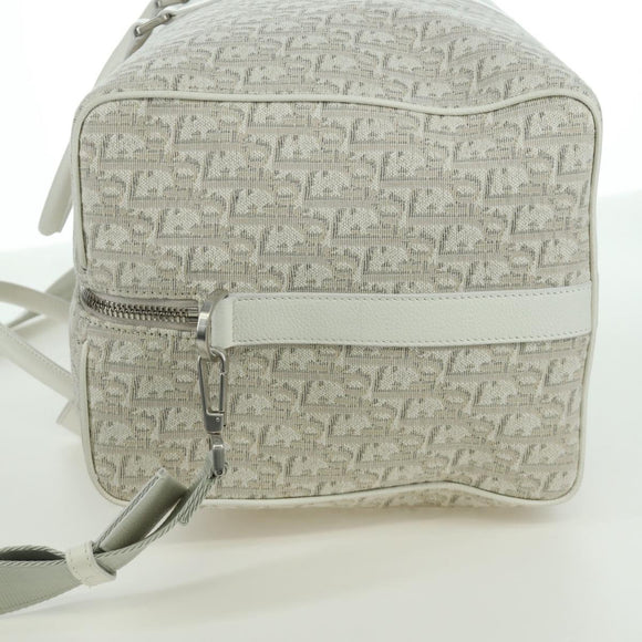 Christian Dior Trotter Canvas Boston Bag 2way White Auth LNZ433SM
