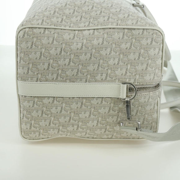 Christian Dior Trotter Canvas Boston Bag 2way White Auth LNZ433SM