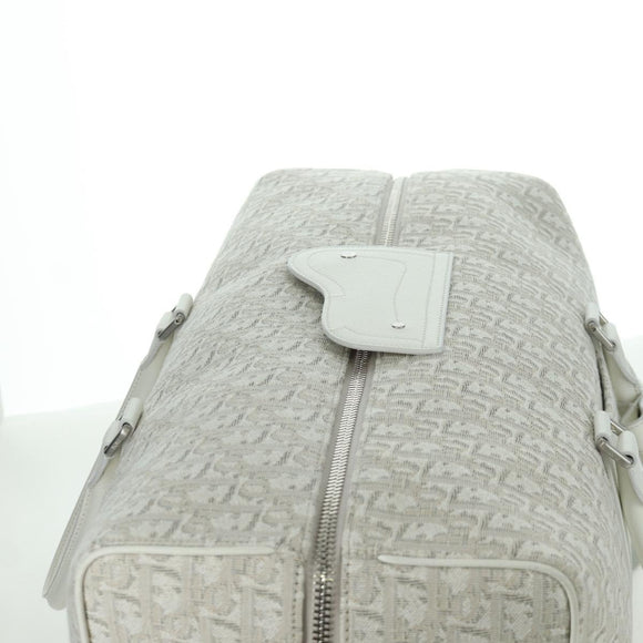 Christian Dior Trotter Canvas Boston Bag 2way White Auth LNZ433SM