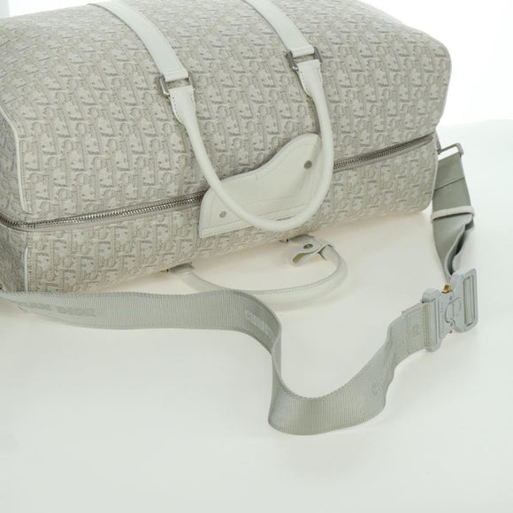 Christian Dior Trotter Canvas Boston Bag 2way White Auth LNZ433SM