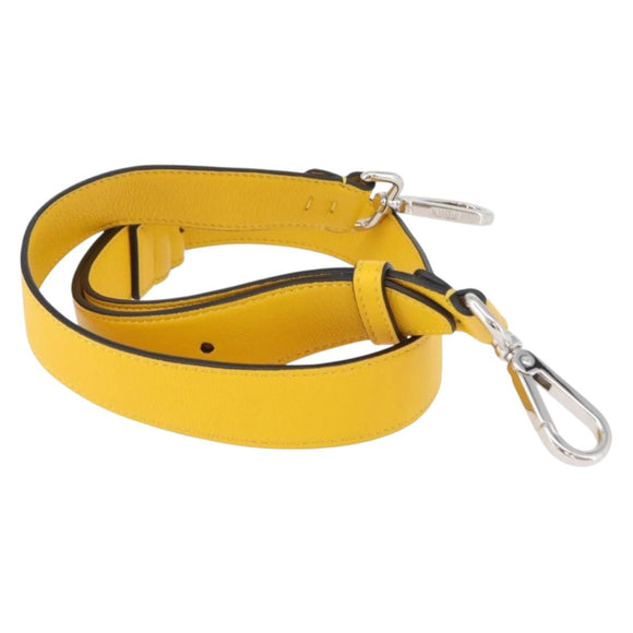 FENDI Leather Shoulder Strap 35.4""-43.3"" Yellow Auth LNZ434