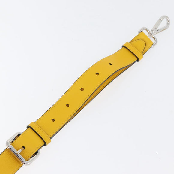 FENDI Leather Shoulder Strap 35.4""-43.3"" Yellow Auth LNZ434