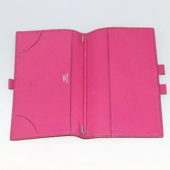 HERMES Organizer Agenda Vision Day Planner Cover Leather Pink Auth LNZ437
