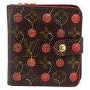 LOUIS VUITTON Monogram Cherry Compact zip Bifold Wallet M95005 LV Auth LNZ439-2