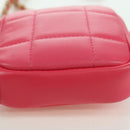 CHANEL Choco Bar Chain Shoulder Pouch Lamb Skin Pink Gold CC Auth LNZ440SAM-17
