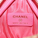 CHANEL Choco Bar Chain Shoulder Pouch Lamb Skin Pink Gold CC Auth LNZ440SAM-22