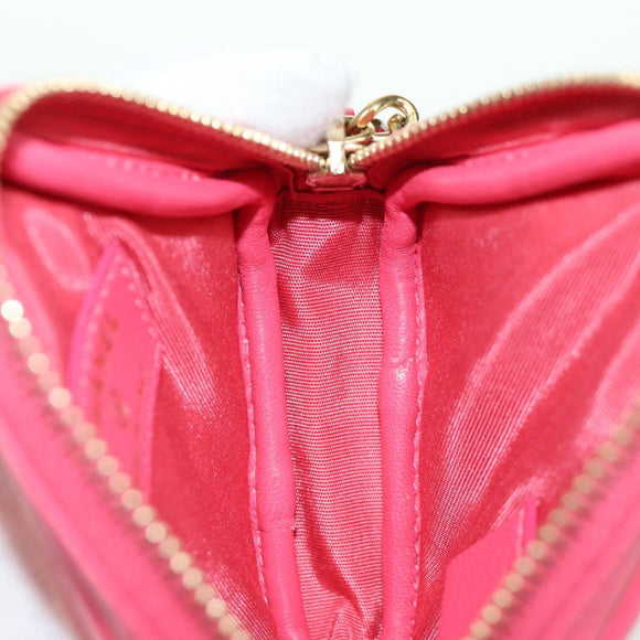 CHANEL Choco Bar Chain Shoulder Pouch Lamb Skin Pink Gold CC Auth LNZ440SAM