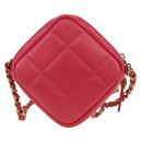 CHANEL Choco Bar Chain Shoulder Pouch Lamb Skin Pink Gold CC Auth LNZ440SAM-2