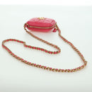 CHANEL Choco Bar Chain Shoulder Pouch Lamb Skin Pink Gold CC Auth LNZ440SAM-7