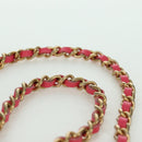 CHANEL Choco Bar Chain Shoulder Pouch Lamb Skin Pink Gold CC Auth LNZ440SAM-8