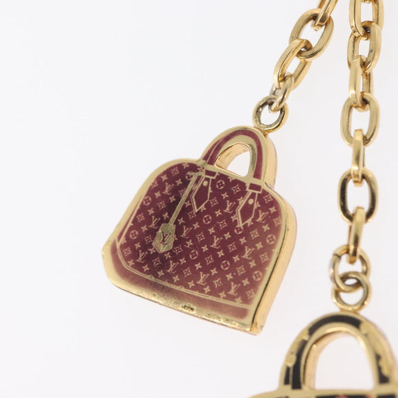 LOUIS VUITTON Bag Charm Iconic Bag Charm metal Red Black LV Auth LNZ441