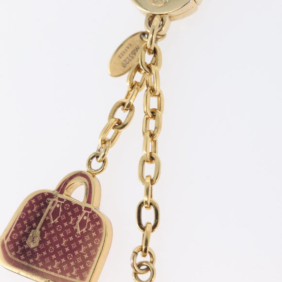 LOUIS VUITTON Bag Charm Iconic Bag Charm metal Red Black LV Auth LNZ441