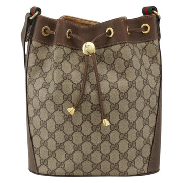 GUCCI GG Supreme Web Sherry Line Bag PVC Beige Gold 41 02 034 Auth LNZ450 - 0