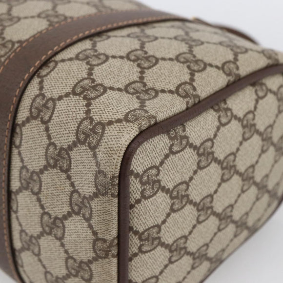 GUCCI GG Supreme Web Sherry Line Boston Bag PVC Beige Gold 40 02 006 Auth LNZ451