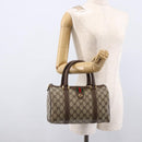 GUCCI GG Supreme Web Sherry Line Boston Bag PVC Beige Gold 40 02 006 Auth LNZ451-23