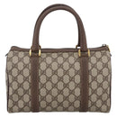 GUCCI GG Supreme Web Sherry Line Boston Bag PVC Beige Gold 40 02 006 Auth LNZ451-2
