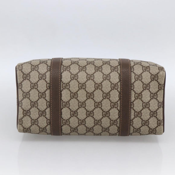 GUCCI GG Supreme Web Sherry Line Boston Bag PVC Beige Gold 40 02 006 Auth LNZ451