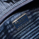 PRADA Metal Handle Hand Bag Nylon Black Gold Auth LNZ454V-17