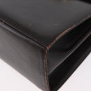 Salvatore Ferragamo Gancini Hand Bag Leather 2way Dark Brown Gold Auth LNZ456-16
