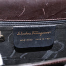 Salvatore Ferragamo Gancini Hand Bag Leather 2way Dark Brown Gold Auth LNZ456-12