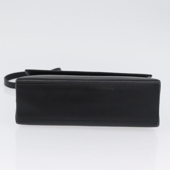 Salvatore Ferragamo Hand Bag Leather 2way Black Gold Auth LNZ457
