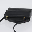 Salvatore Ferragamo Hand Bag Leather 2way Black Gold Auth LNZ457-6