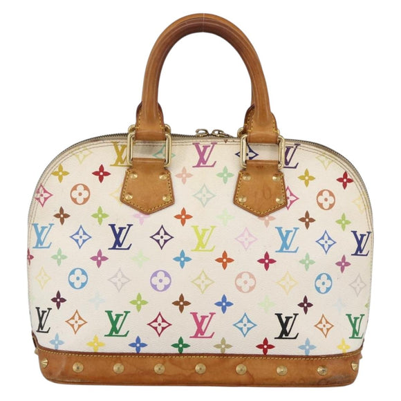 LOUIS VUITTON Monogram Multicolor Alma Hand Bag White M92647 LV Auth LNZ460